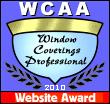 WCAA Window Coverings Professional 2010 Website Award